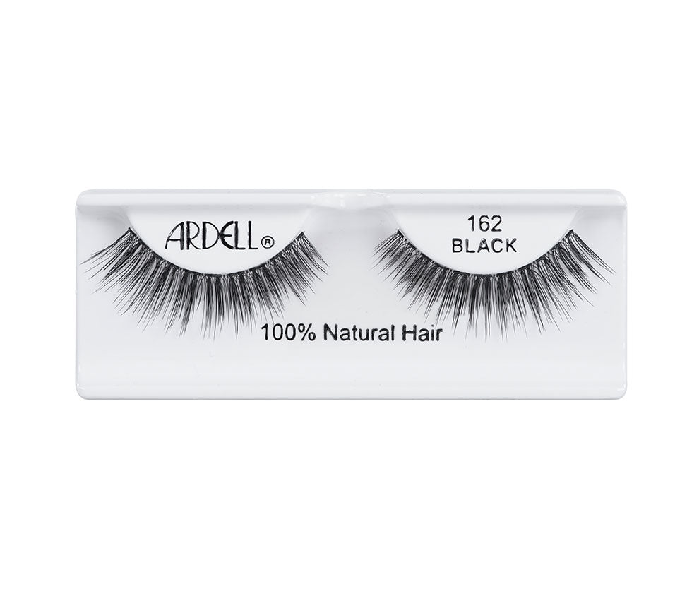 Pair of Ardell Soft Touch 162 faux lashes in inner packaging labelled "Ardell", "162 Black", & "100% Natural Hair"