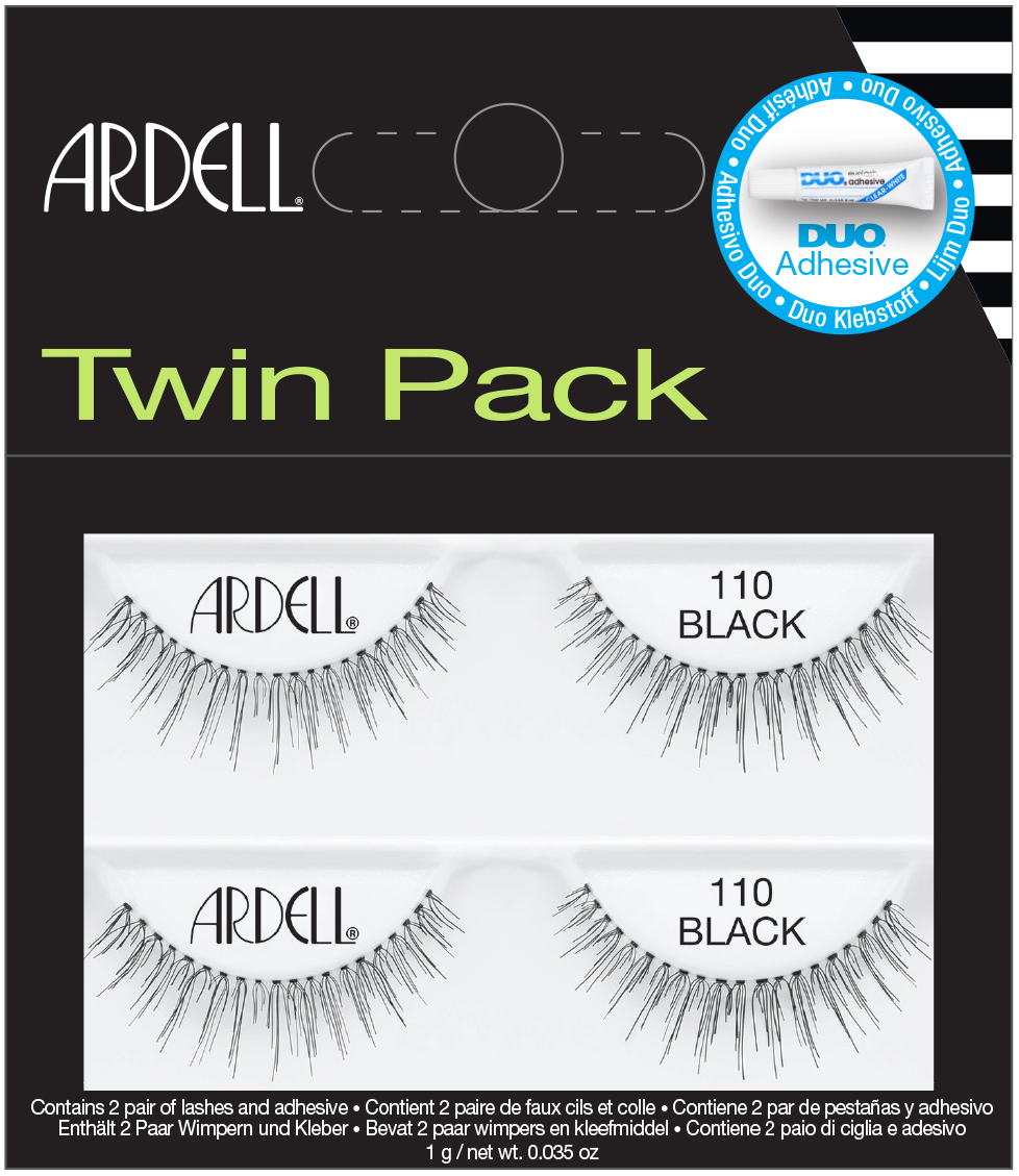 Ardell Natural Lashes 110 Black Twin Pack – Twin pack of 110 lashes with Duo Adhesive, designed for subtle, everyday enhancement.