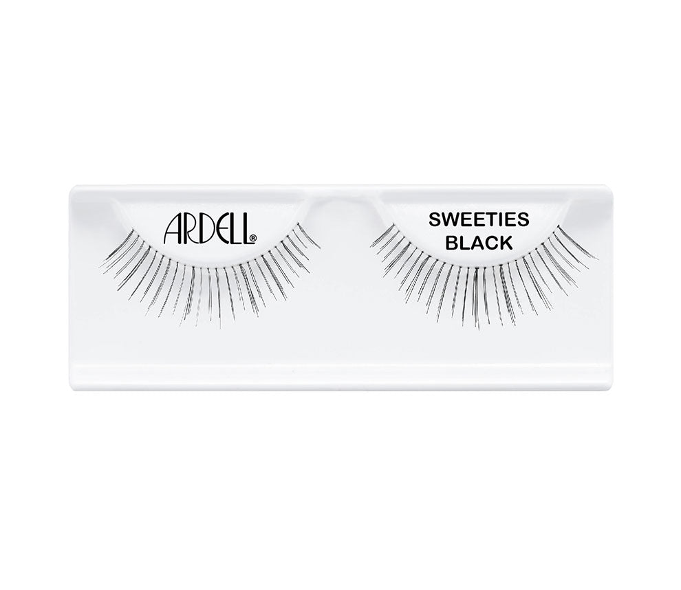 Pair of Ardell Sweeties Lash faux lashes in inner packaging labelled "Ardell" & "Sweeties Black"