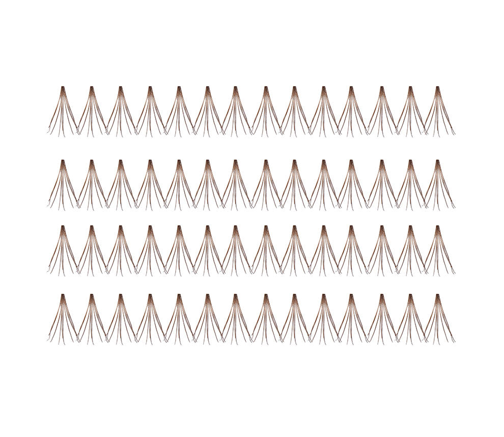 56 Ardell Knot-Free Individuals - Medium (Brown) false lashes arranged in 4 rows of 14 individual lash clusters