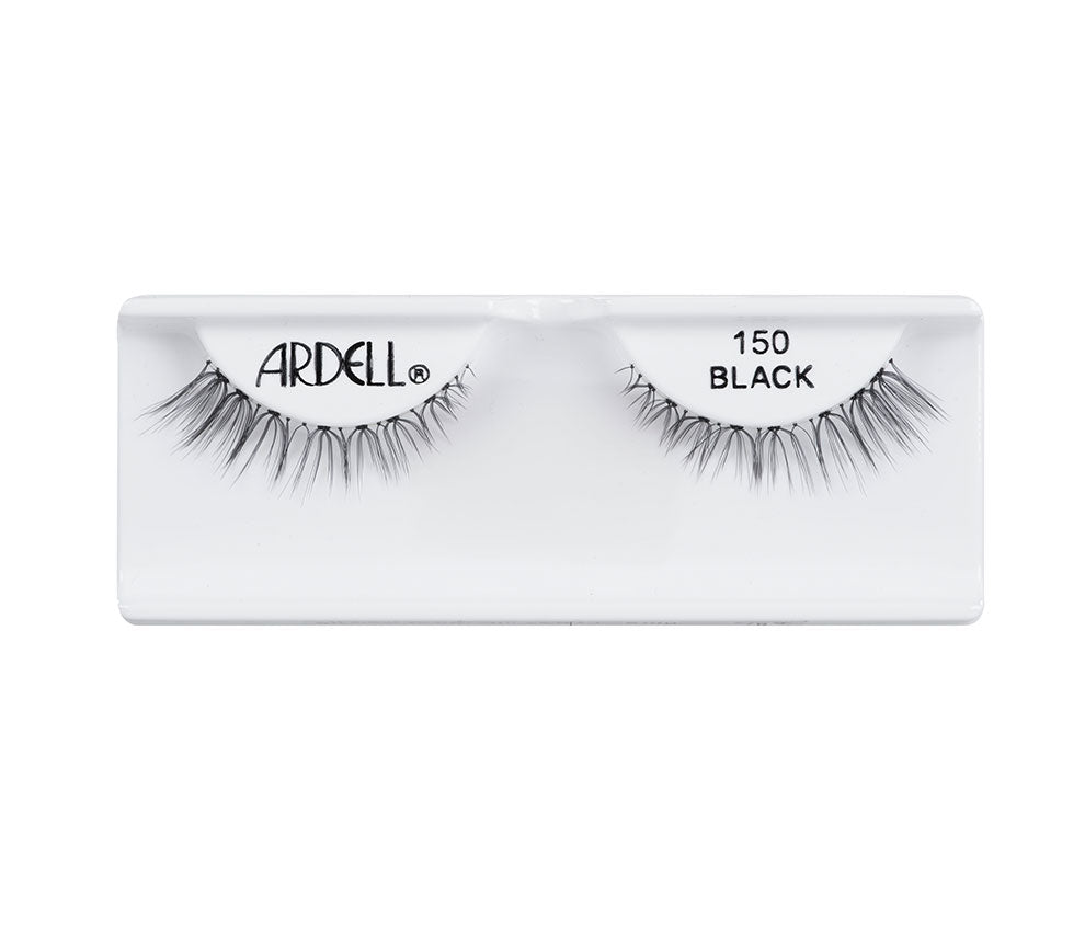 Pair of Ardell Soft Touch 150 faux lashes in inner packaging labelled "Ardell" & "150 Black"