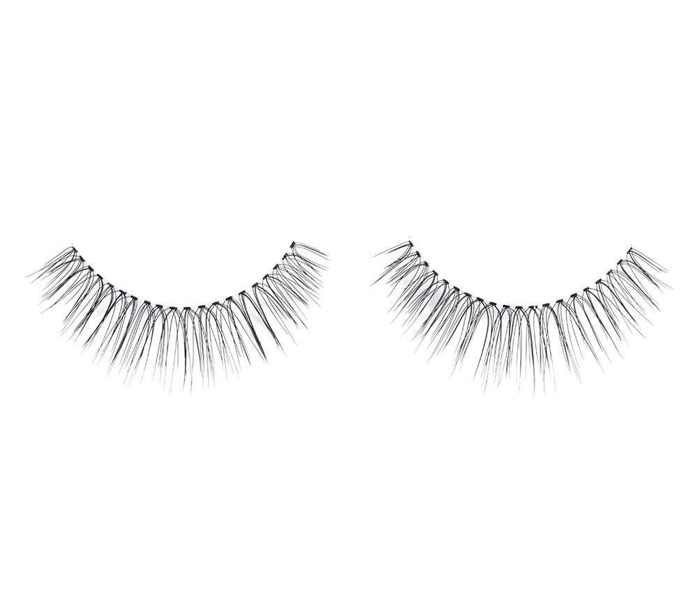 Pair of Ardell Soft Touch Natural Lashes 151 false lashes side by side with a rounded lash style for a wide-eyed effect