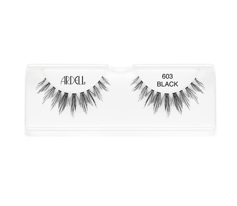 A set of Ardell Wispies Clusters 603 Striplash placed in it retail wall hook