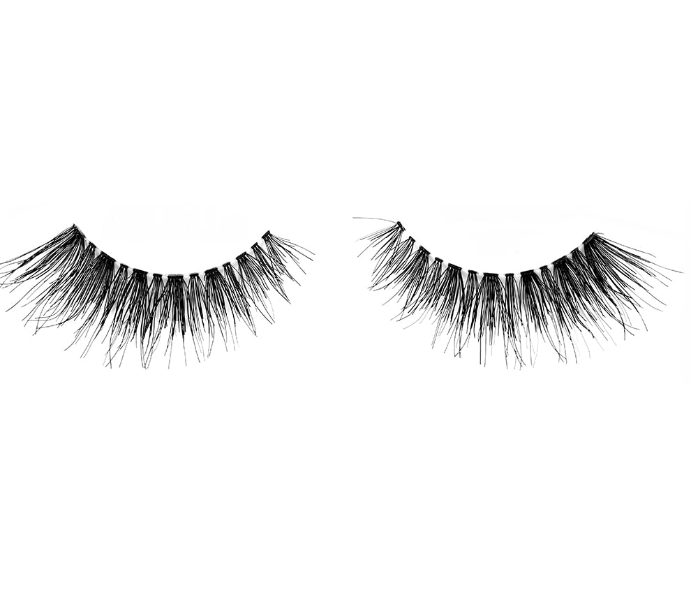 A pair of Ardell Wispies 701 featuring its fluffy wispy, medium volume, long length & flared lash style