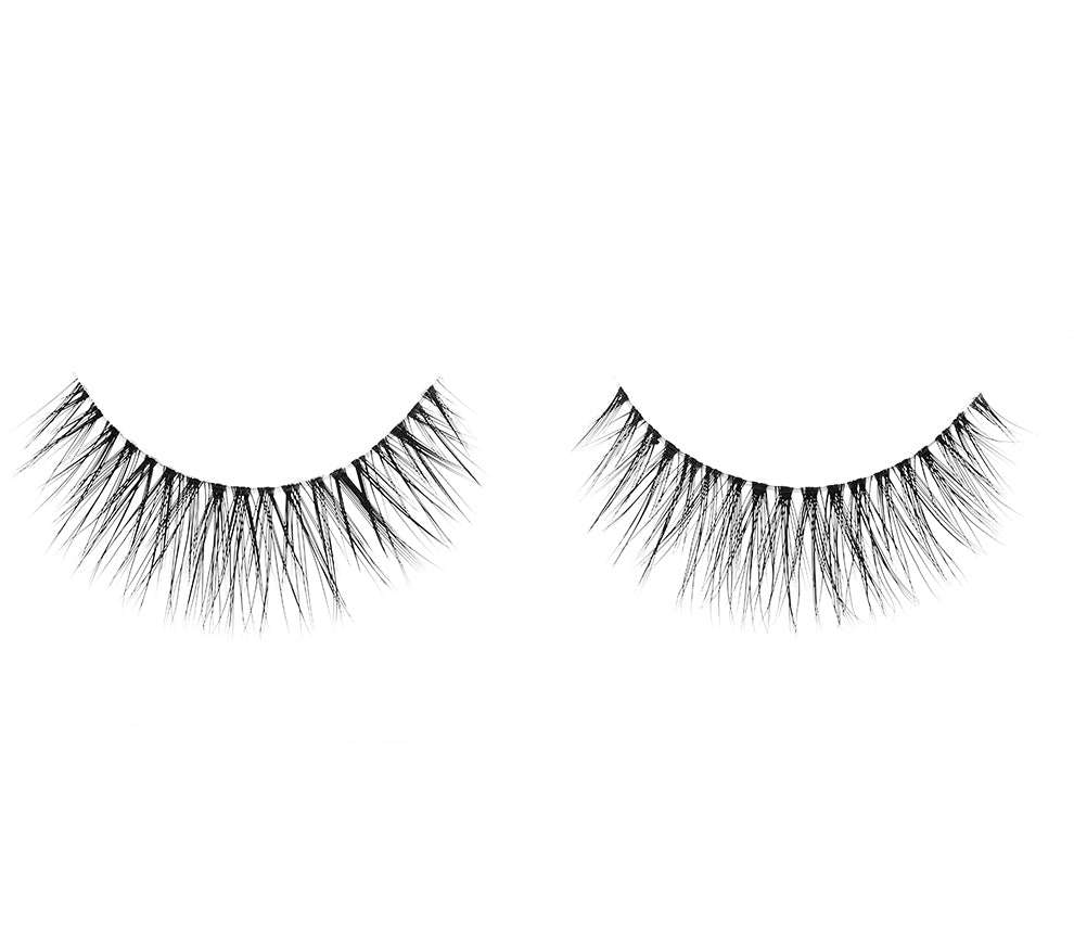 A single pair of Ardell's Faux Mink 812 showing its crisscross, rounded cuts that creates a multi-dimensional look