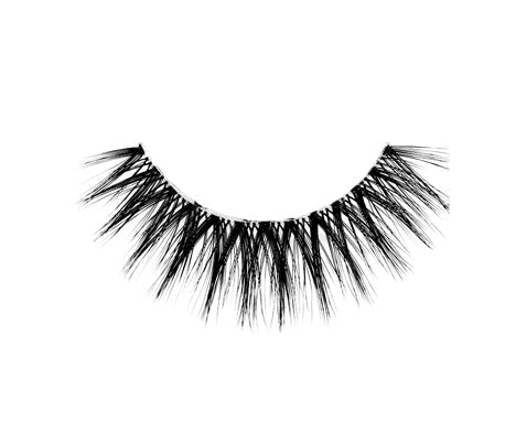 A macro closeup shot of Ardell's 3D Faux Mink 853 eyelash&its medium volume, extended length, rounded, crisscross lash style