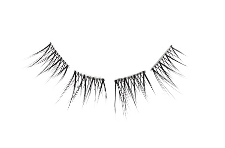 A closeup of Ardell Pre-Cut Lashes 901 for the right eye showing its 4 segments faux lash featuring its crisscross lash style