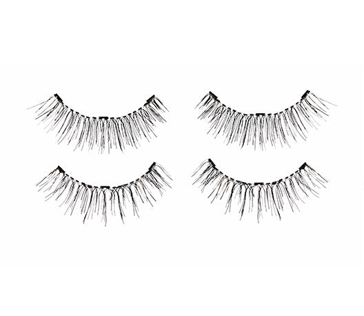 2 pairs of upper & lower Ardell Pre-cut Magnetic Lash 110 faux lashes for the left & right eyes side by side.
