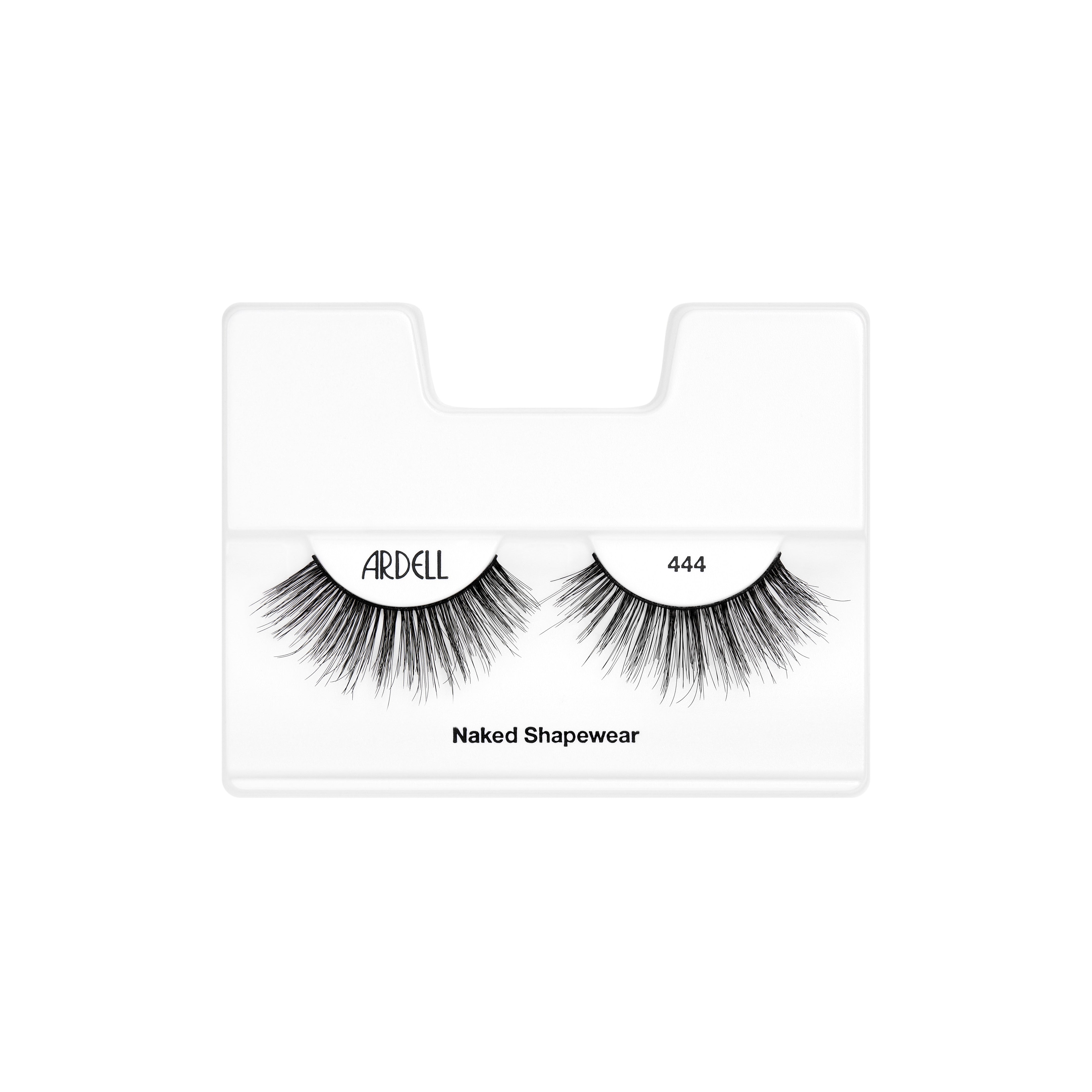 Ardell 444 false eyelashes on a clear card with white background
