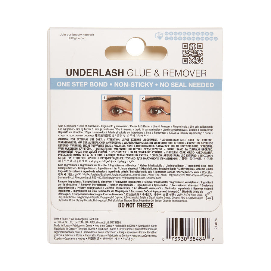 The back of Duo Underlash Glue & Remover package