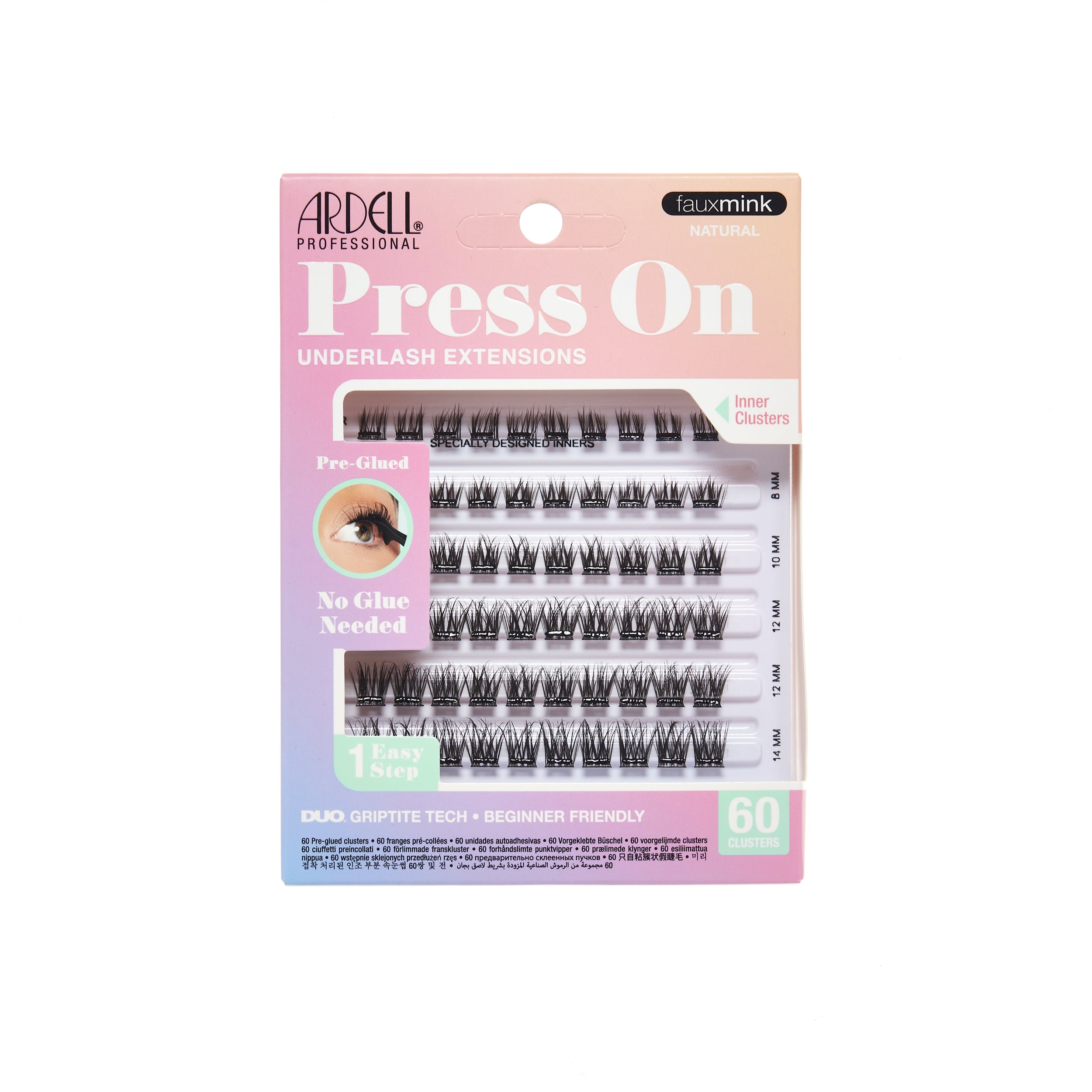 Front packaging of Press On Fauxmink Natural 60 ct