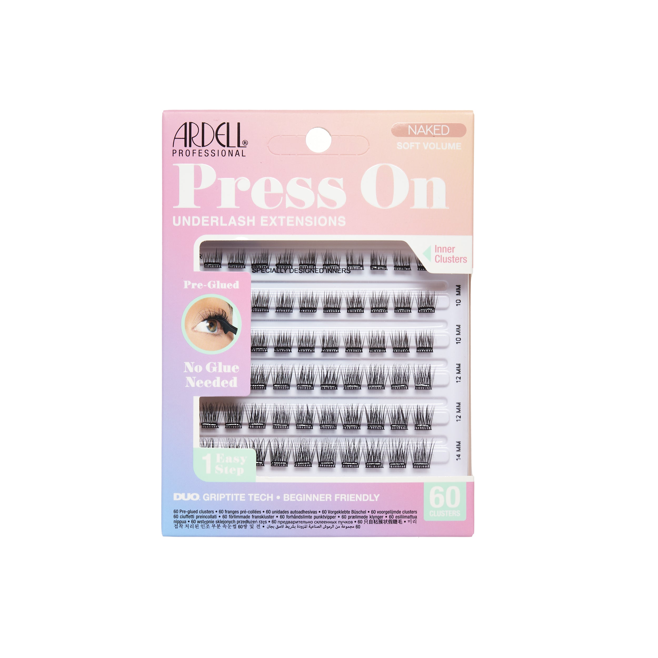 Front packaging of Press On Naked Soft Volume 60 ct