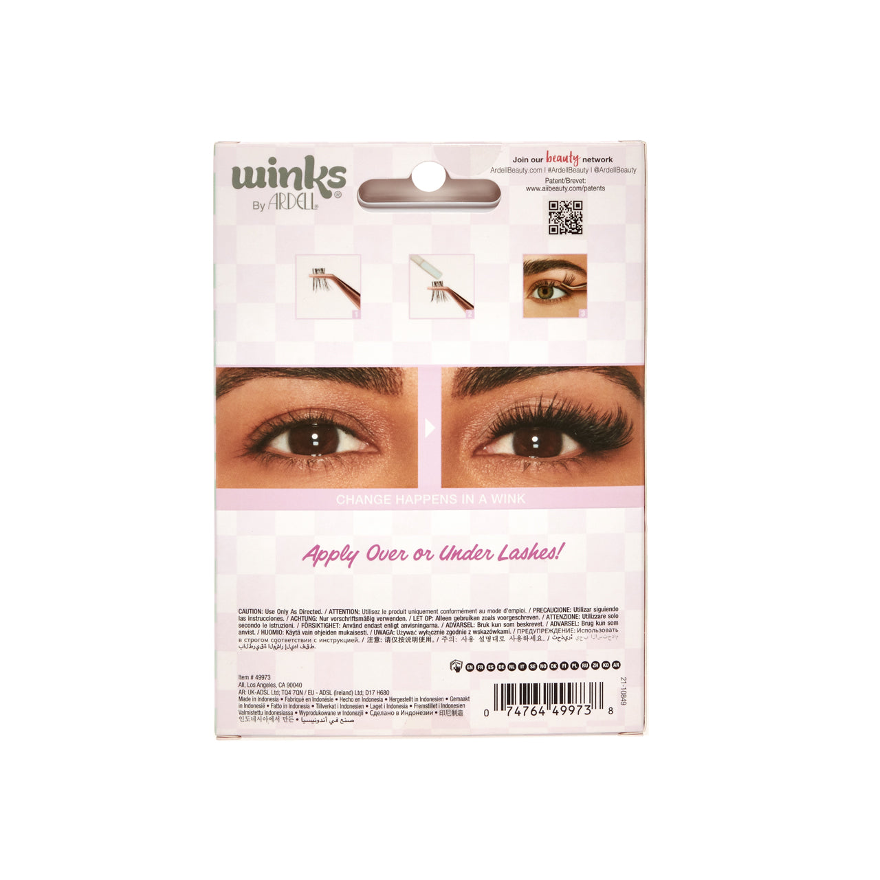 Winks Fluffy Clusters Volume 180 ct Back Package