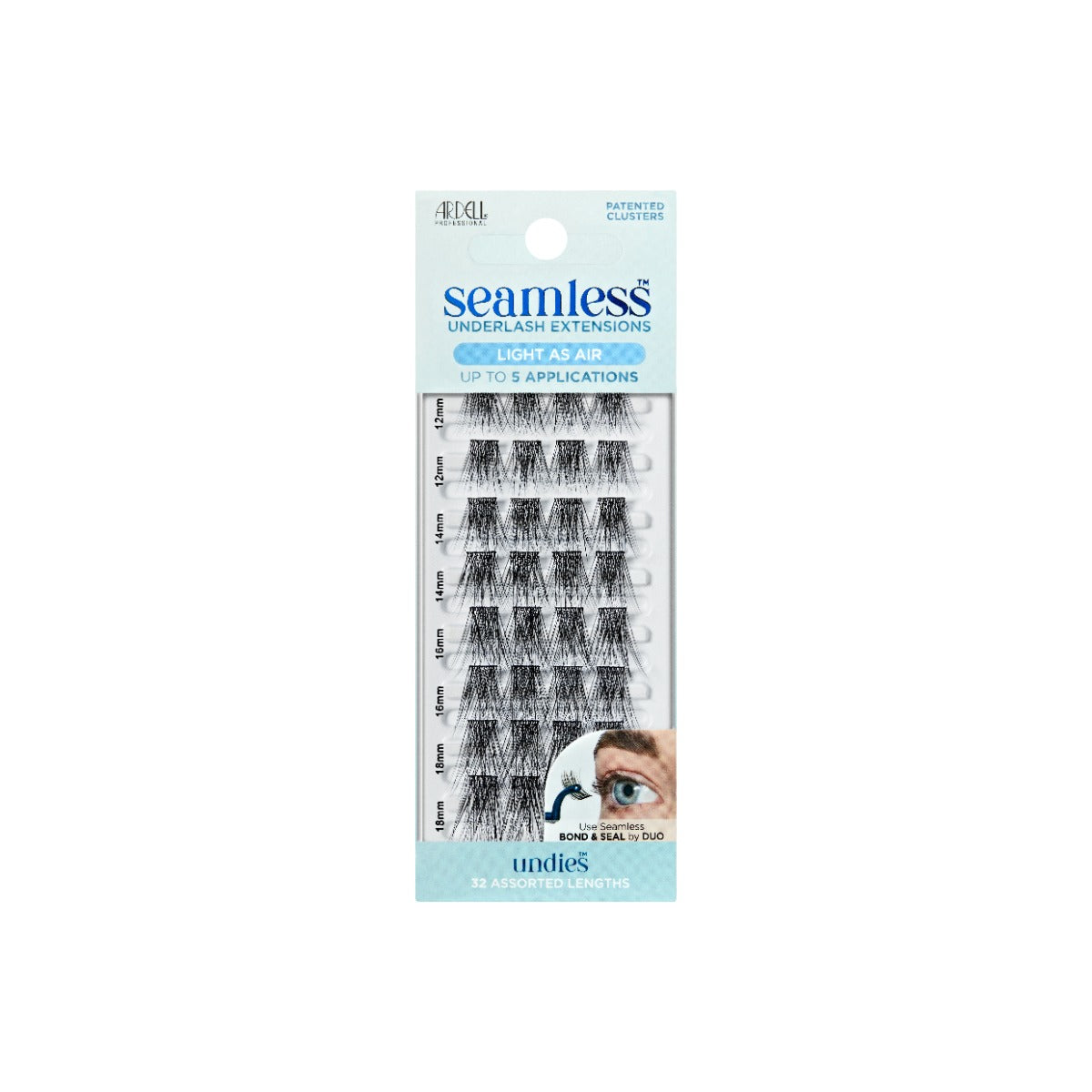Front view of Seamless Underlash Extensions Light as Air Refill sealed packaging