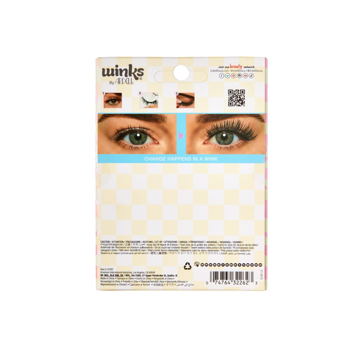 back package of Winks Be Yourself Lashes Vibez 4 pack