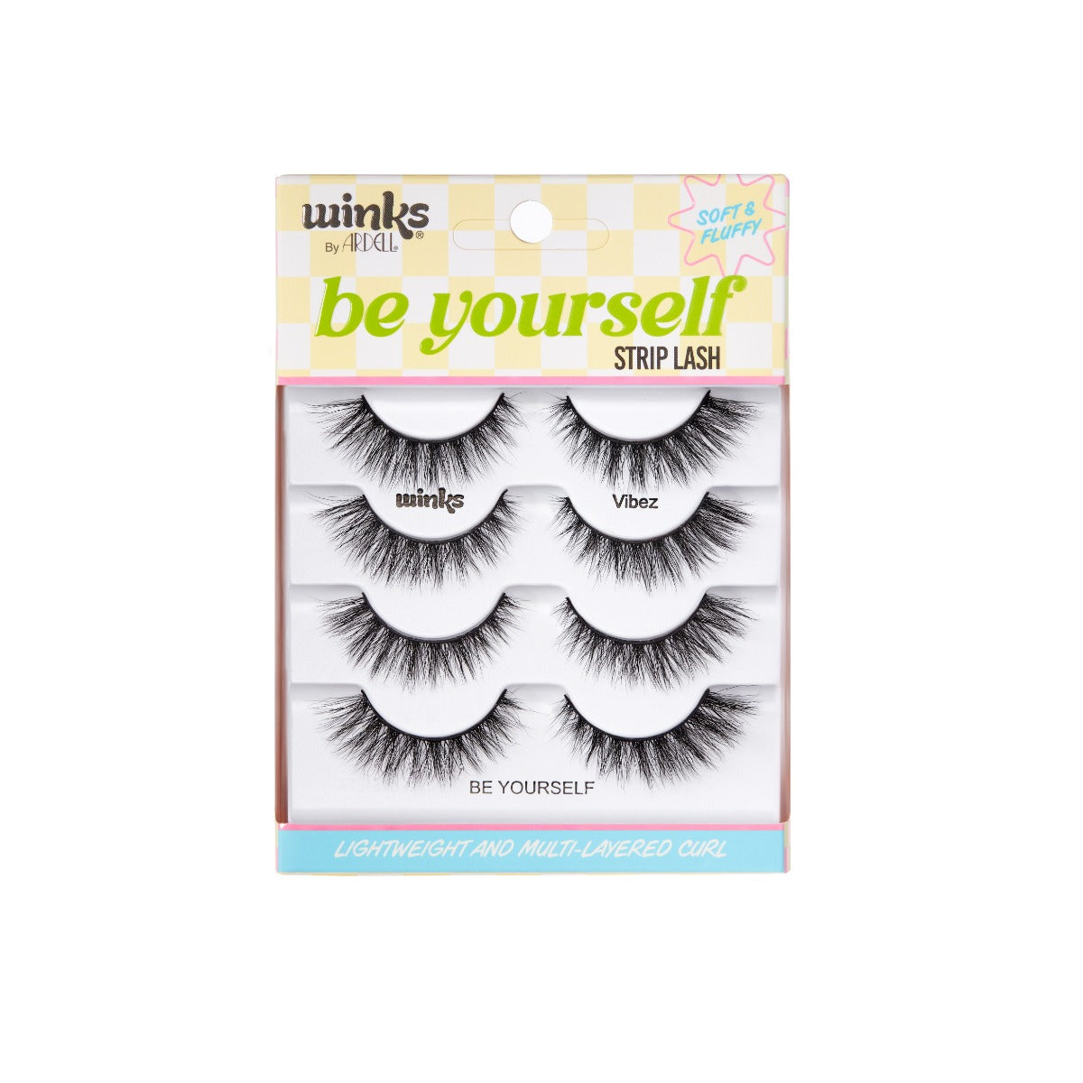 Front package of Winks Be Yourself Lashes Vibez 4 pack