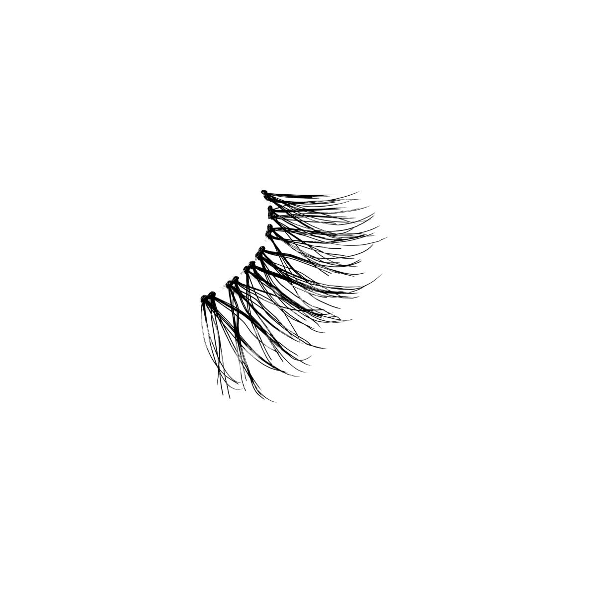 Naked My Way 421 4 Pack floating clusters arranged to show half lash profile