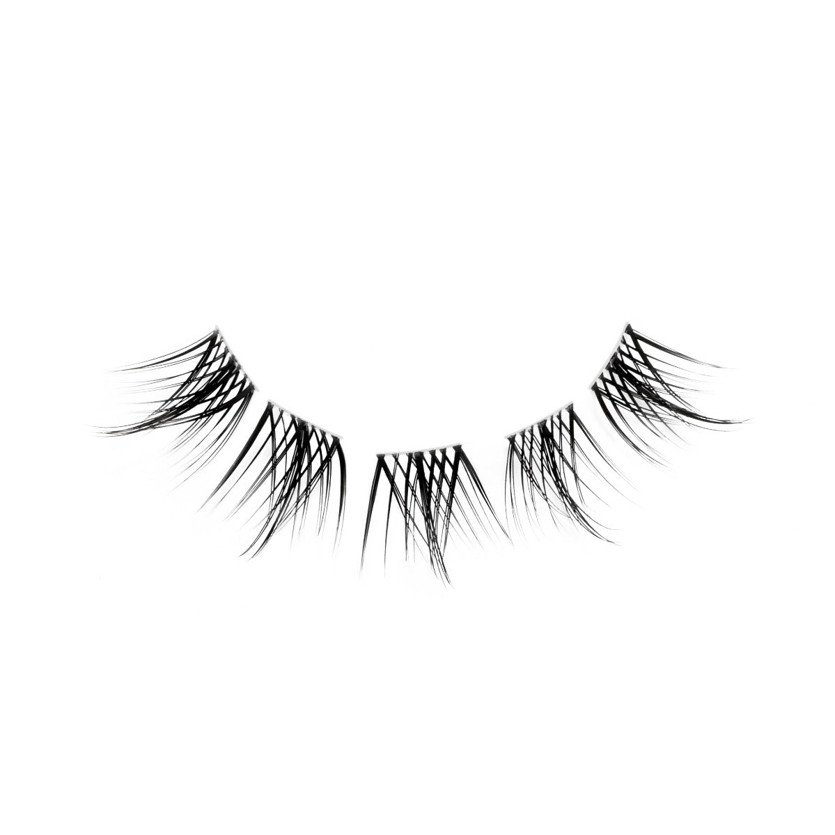 Naked Clusters 438 cluster lashes arranged to show profile and shape