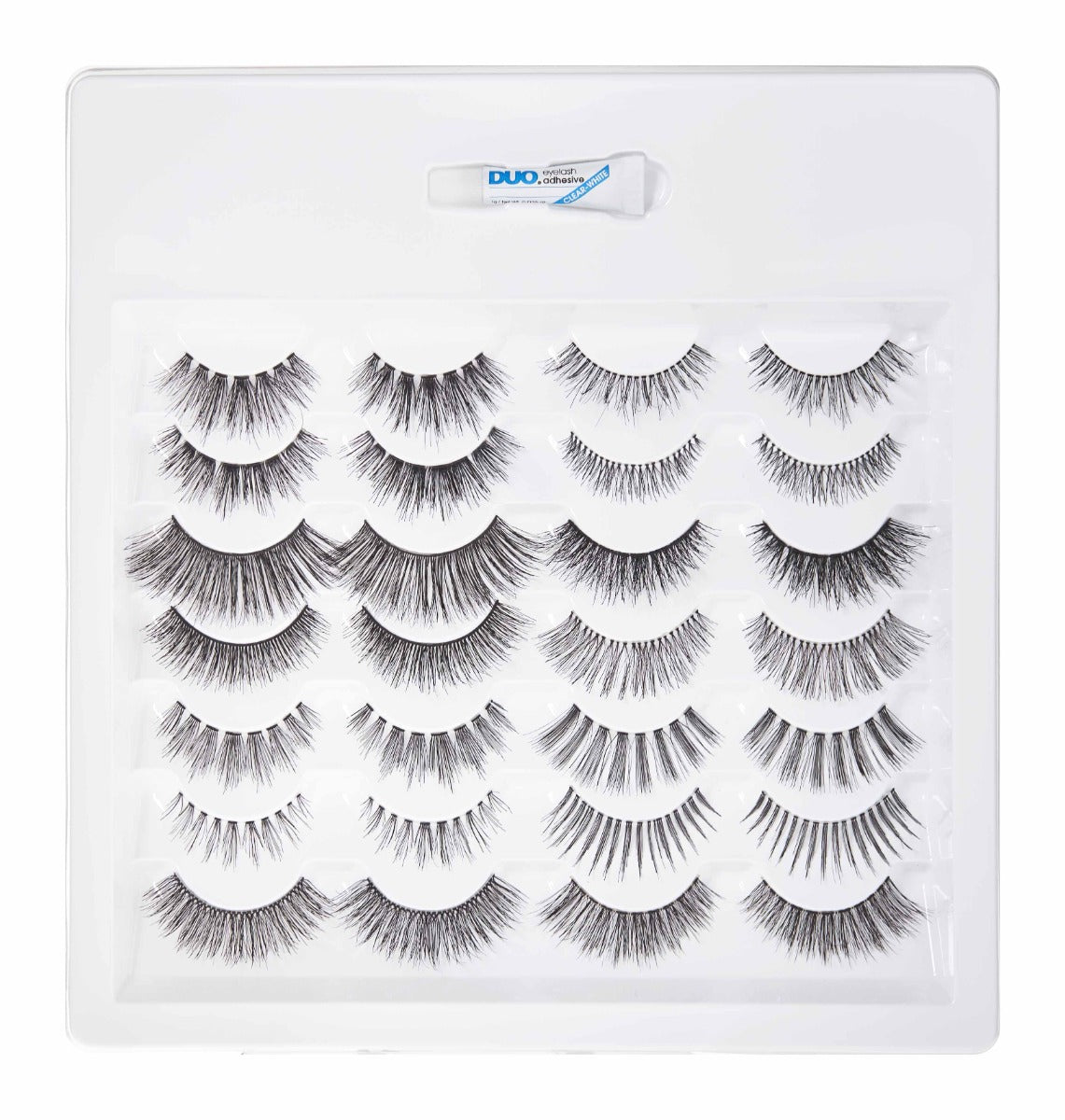 Ardell multi-pack of assorted false lashes with DUO adhesive, perfect for creating multiple lash looks.