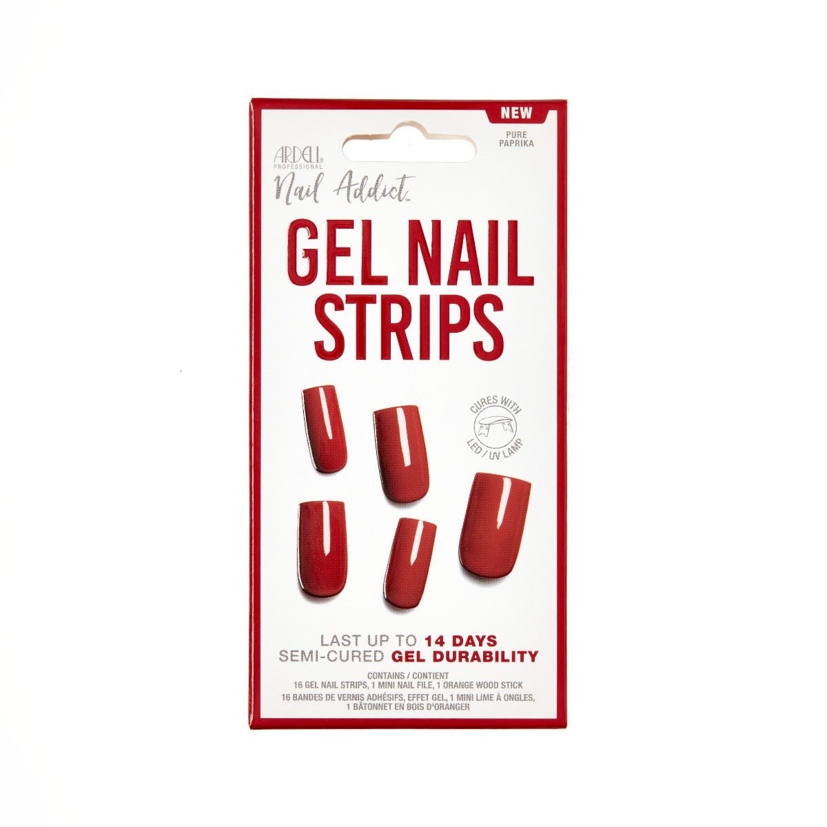 Front side of Ardell Nail Addict Gel Nail Strips - Pure Paprika