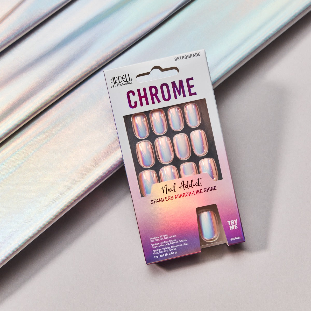 Stylized image of Ardell Nail Addict Chrome Retrograde