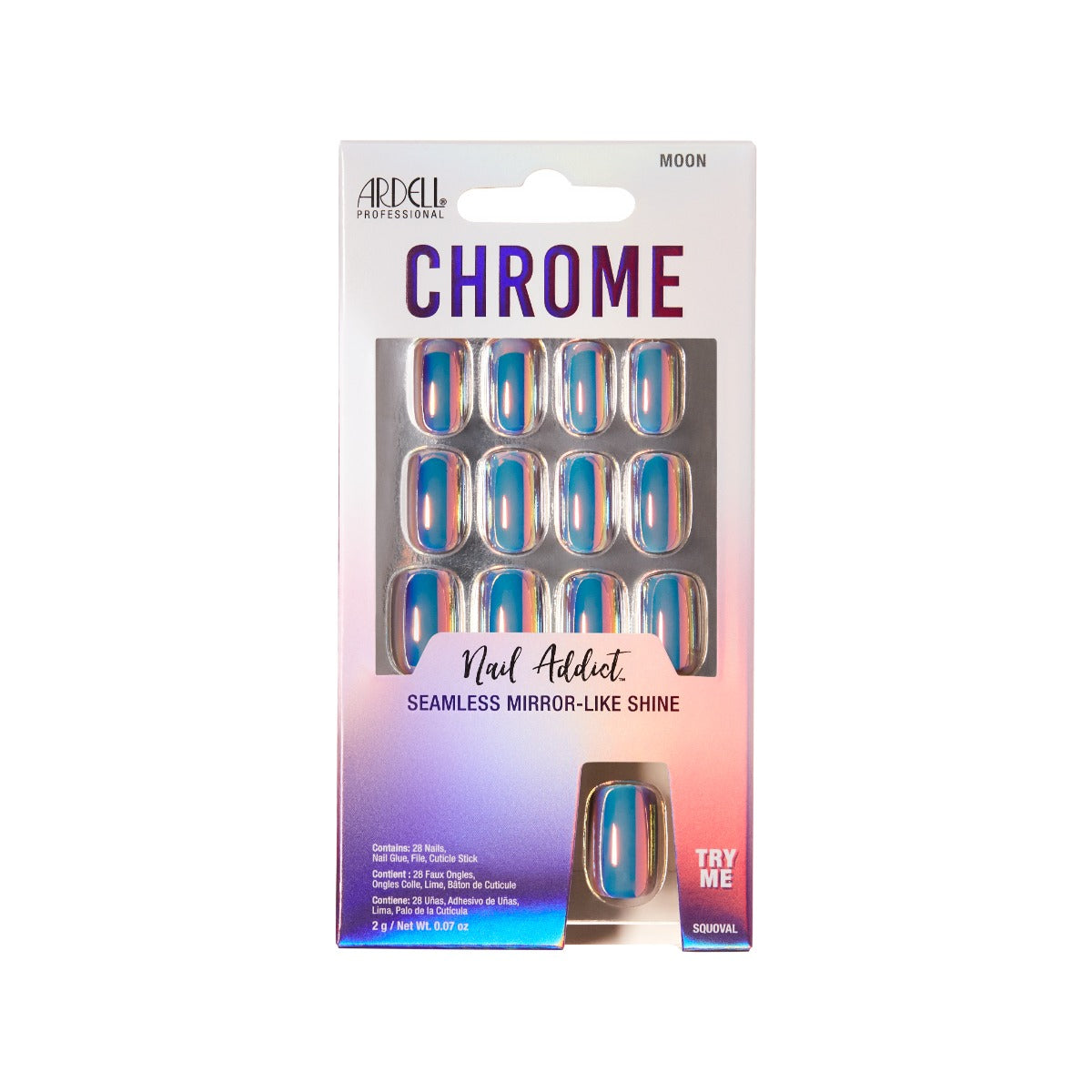 Ardell Nail Addict Chrome Moon in packaging