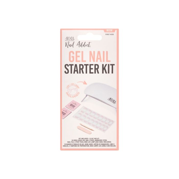 Ardell Nail Addict Starter Kit in First Kiss – Front of pink-toned gel manicure kit.