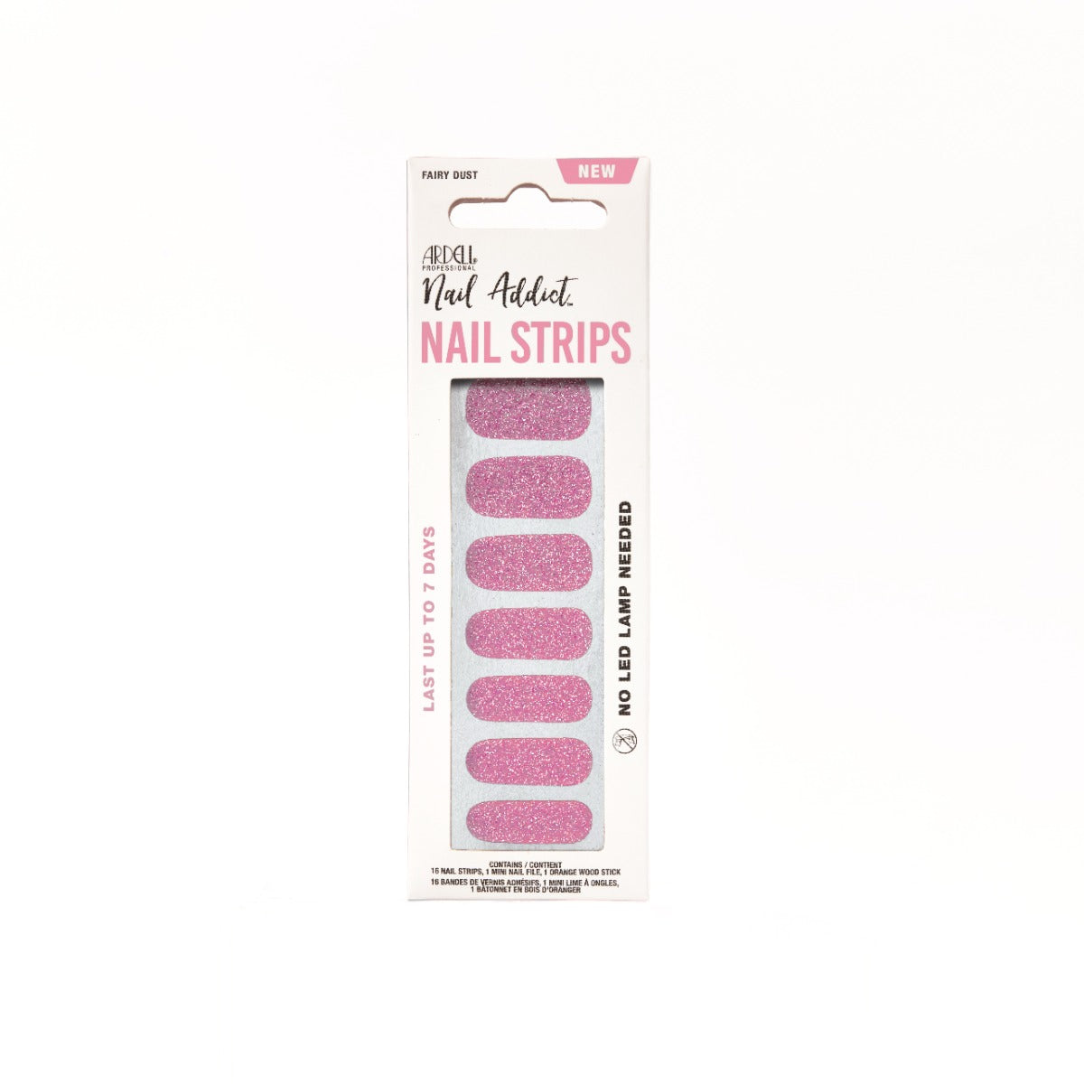 Front view of sealed Ardell Nail Addict Nail Strips packaging.