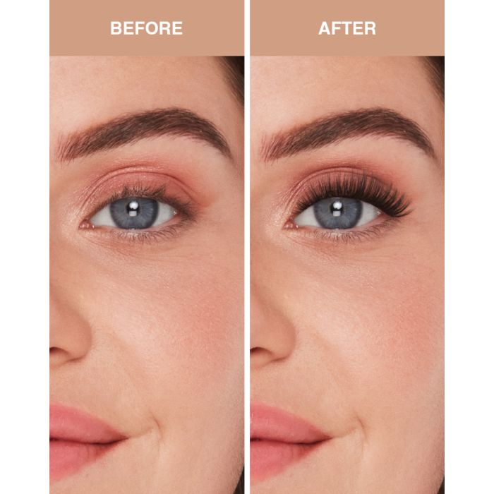 Round eyes styled with Ardell Doll Eye Extensions for enhanced center lash volume and a bright-eyed look.