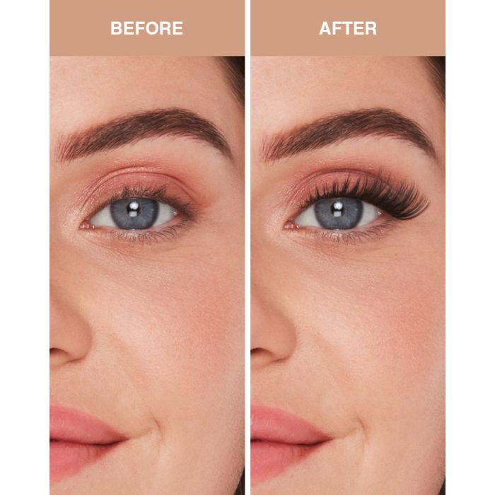 Round eyes enhanced with Ardell Cat Eye Extensions for a flared, feline lash shape.