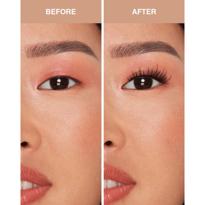 Ardell Wispy Extensions on monolid eyes for a soft, fluttery effect that enhances eye shape.