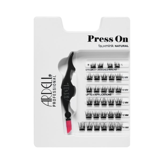 Tray of Ardell Press-On Faux Mink Natural Lashes featuring soft, fluttery lash segments.