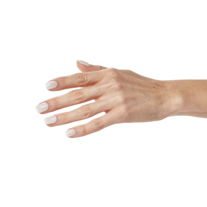 Manicure using Ardell Clear Quartz, featuring sheer shine that enhances the natural nail with subtle gloss.