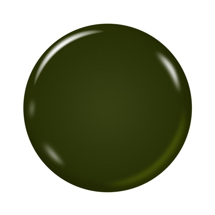 Color dot of Ardell Tenderness gel polish showing its earthy, deep olive green hue for quick shade reference.