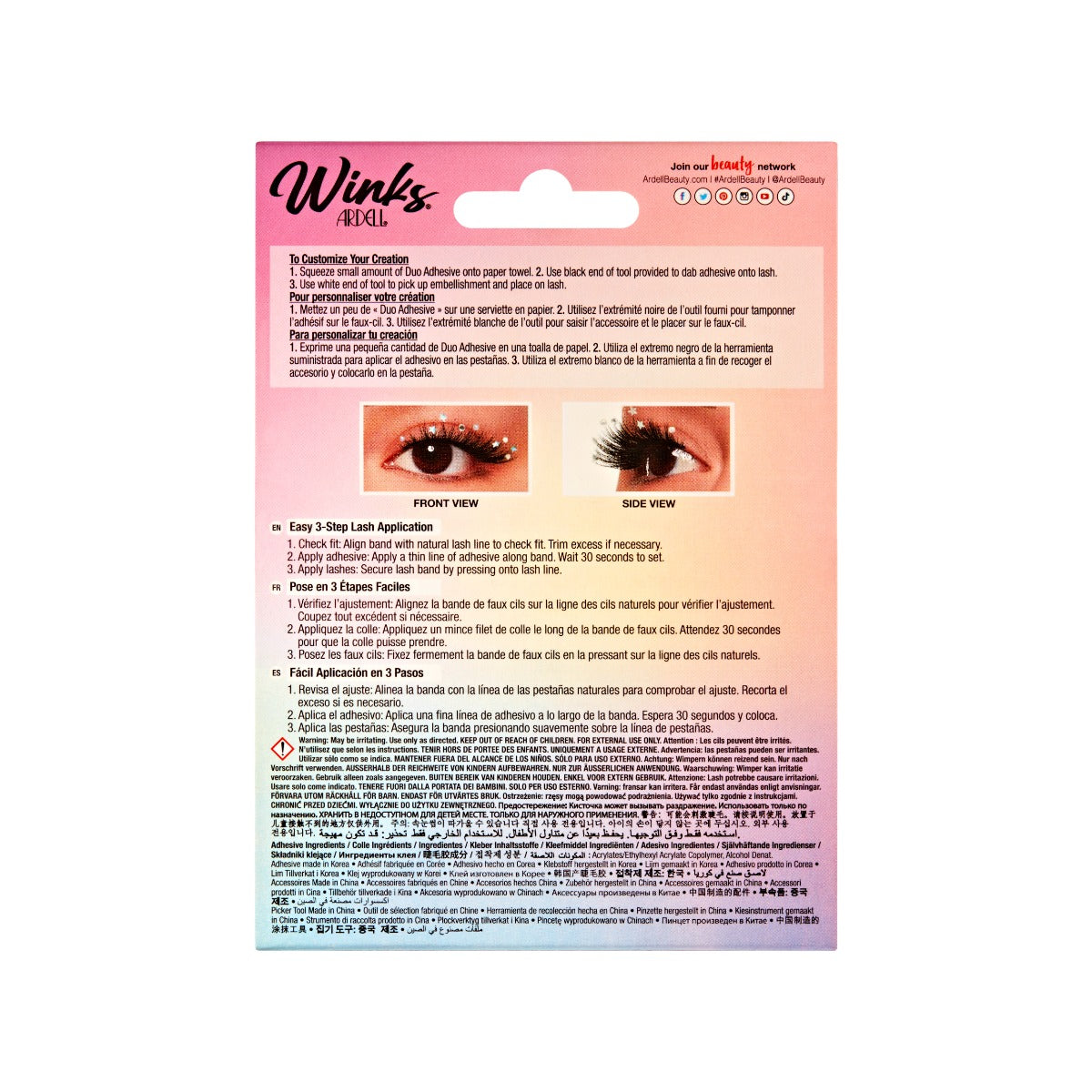 back of packaging