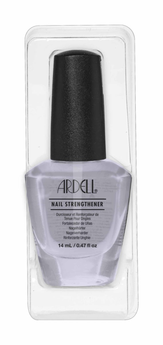 Ardell Nail Strengthener in clear bottle with black cap, 14 mL for daily use to strengthen and protect nails.