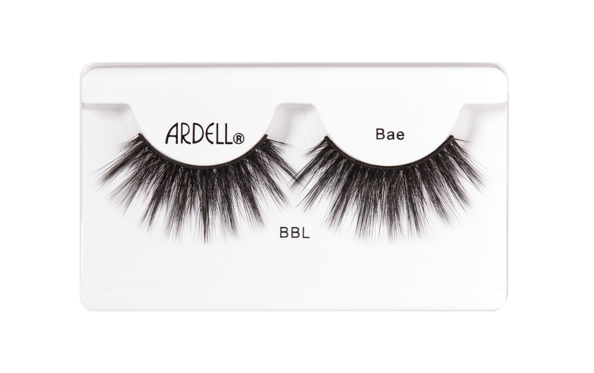 Ardell Bae lashes from the BBL series; soft taper and voluminous fibers for a full, sultry lash finish.