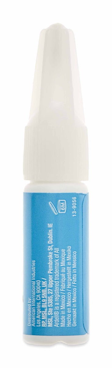 Product back of Ardell Nail Addict Precision Nail Glue with distributor info and manufacturing details.