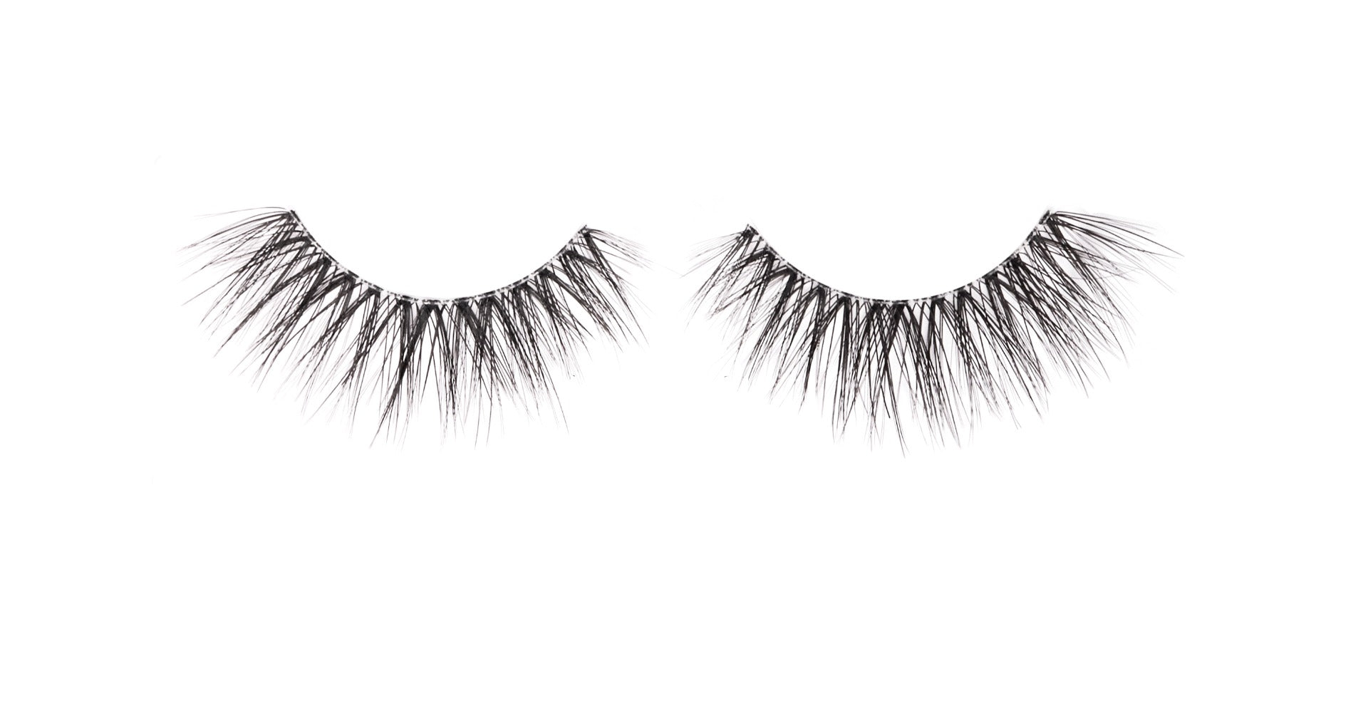 Ardell Light As Air 523 showing its full volume, flared and fluttery, that creates a sultry uplifting effect on lashes