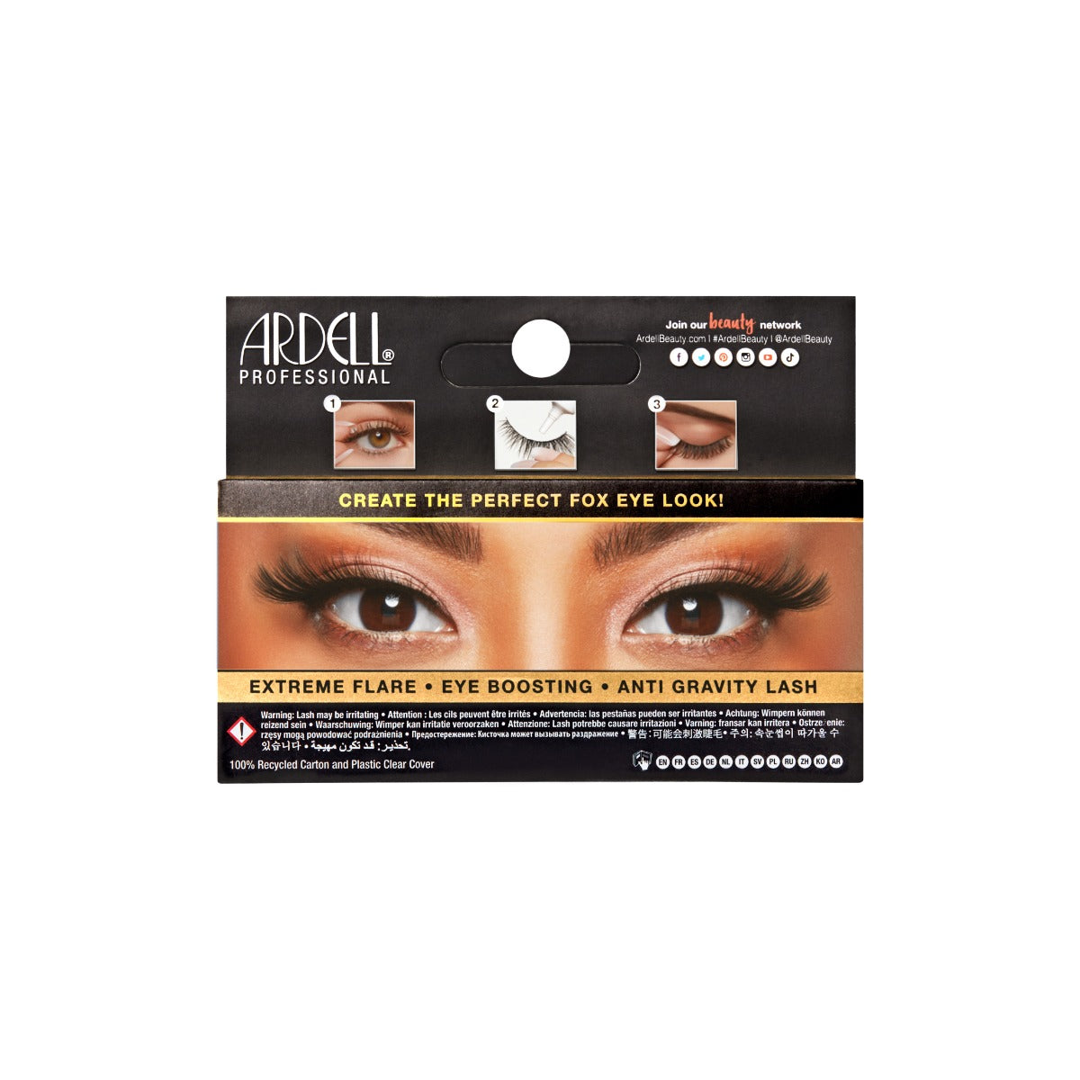 1 pair of lashes in back of packaging