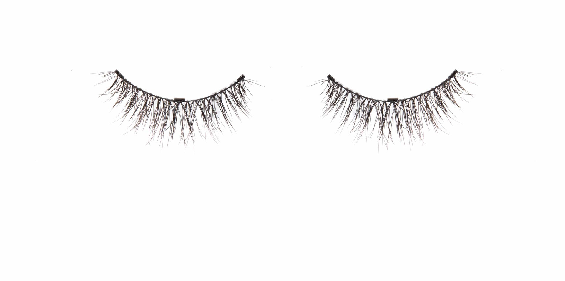 Ardell Naked Lashes 421 featuring its criss-cross layered & mid-length lashes isolated in white color background