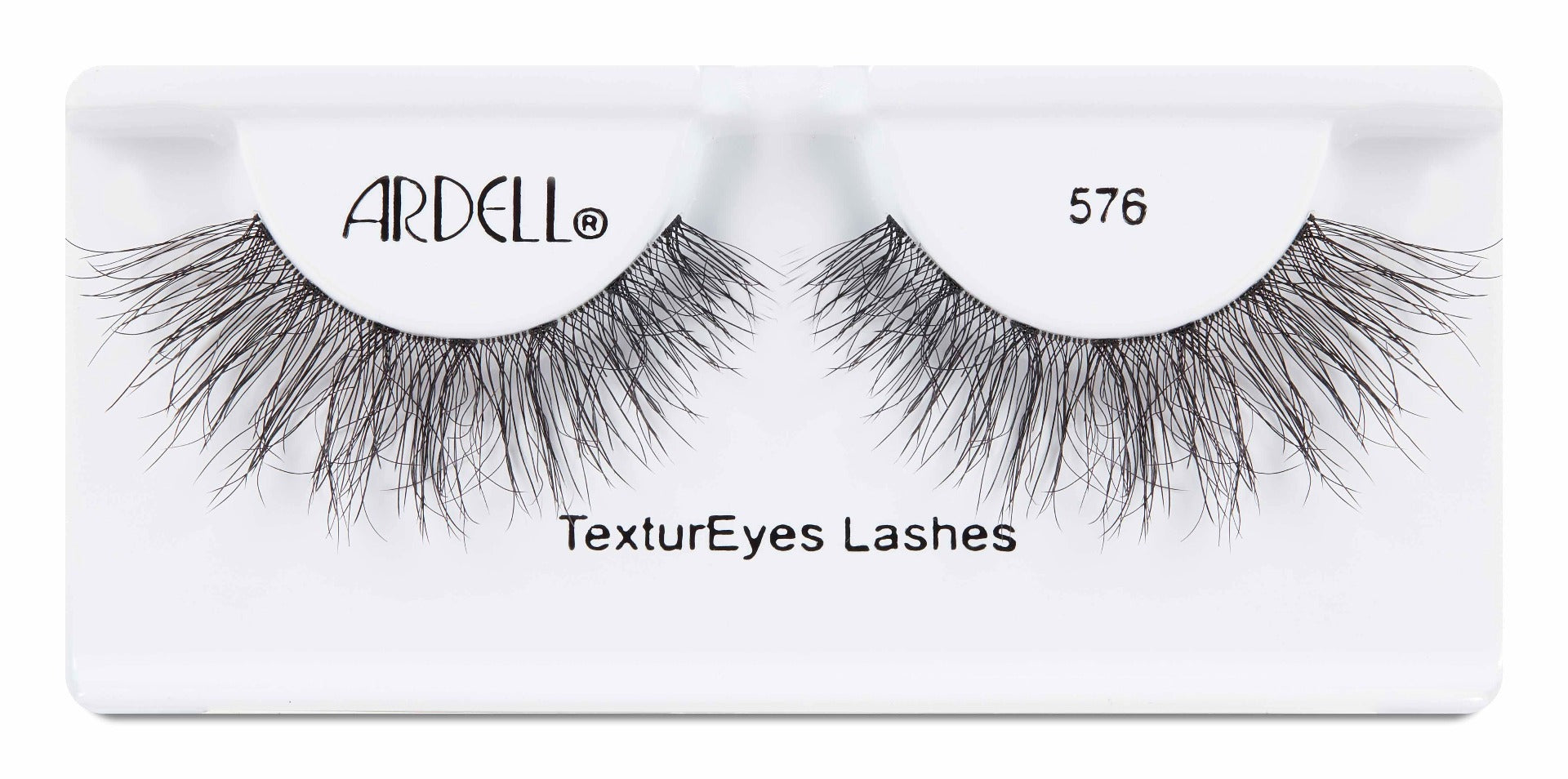 A pair of Ardell Textureyes Lash 576 was placed into its inner pack with some texts written on it