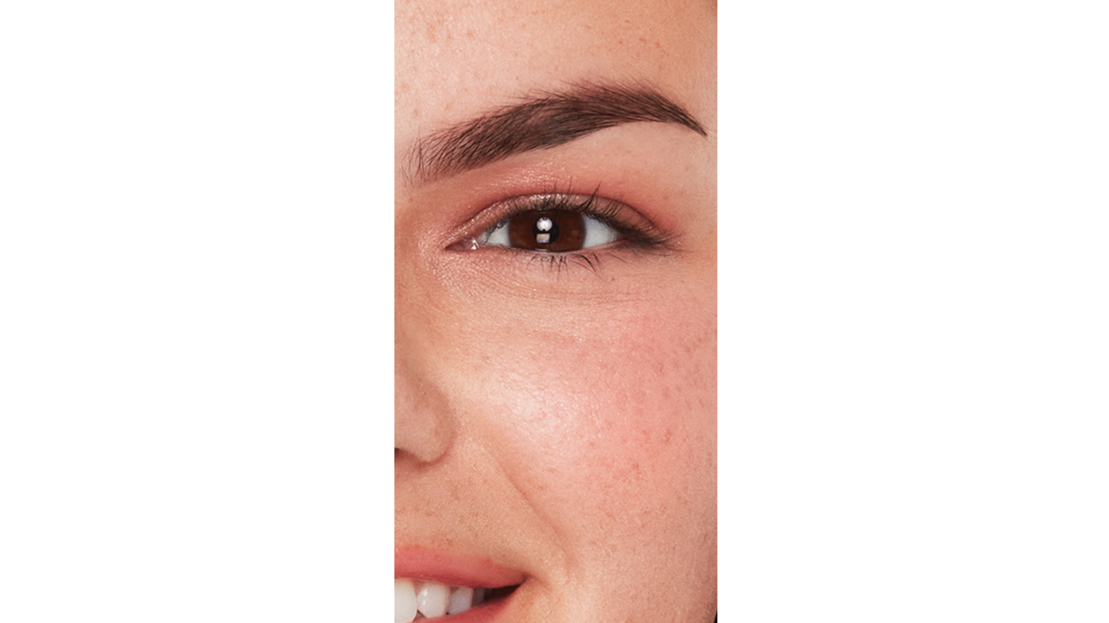 Close-up of a natural eye before applying Ardell Magnetic Lashes for volume and definition