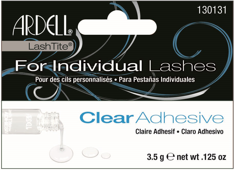 Front view of  Ardell LashTite Adhesive - Clear in a complete retail wall hook packaging