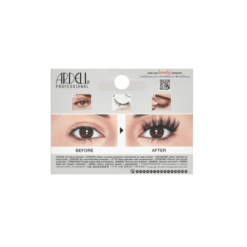 Ardell false eyelash packaging with 'Before' and 'After' effects on a white background