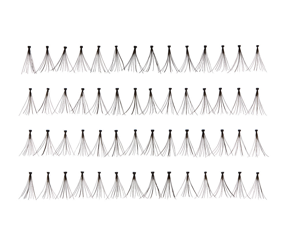 56 Ardell Duralash Flare - Short false lashes arranged in 4 rows of 14 individual lash clusters 