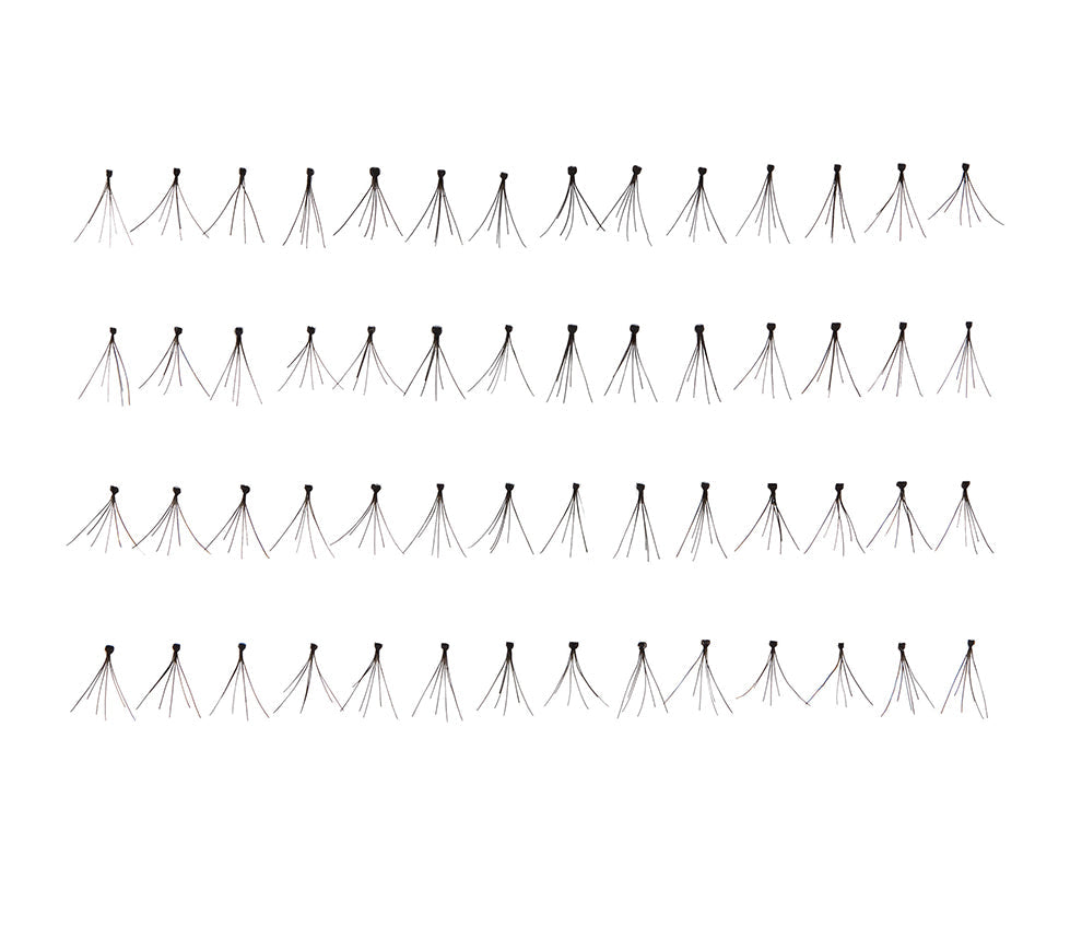 56 Ardell Duralash Flare Mini arranged in 4 rows of 14 individual lash clusters 
