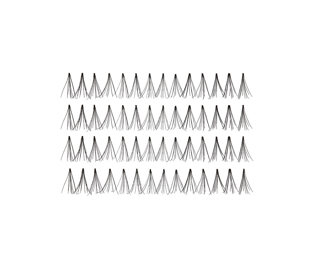 56 Ardell Knot-Free Naturals Duralash Individuals - Long false lashes arranged in 4 rows of 14 individual lash clusters 