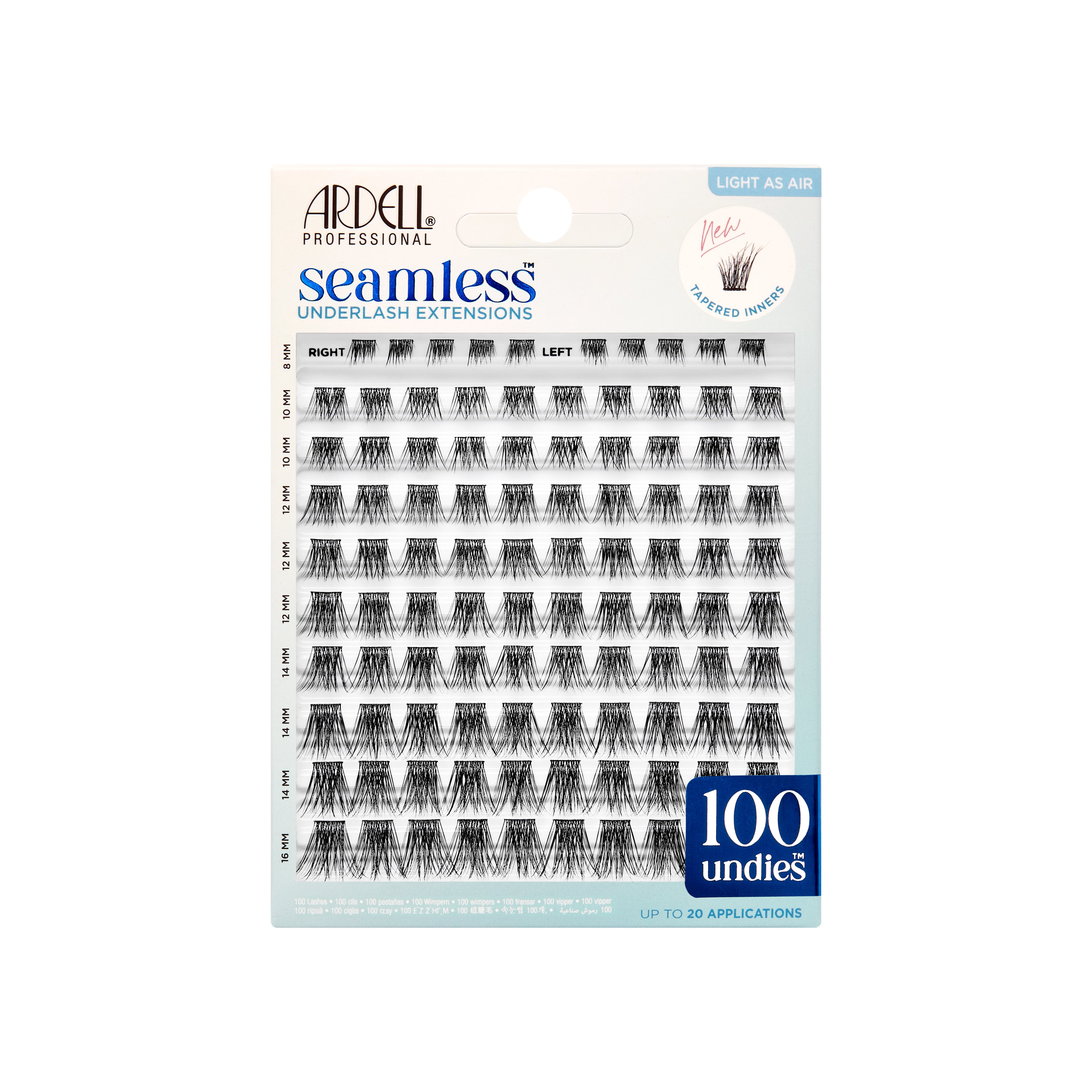 Front packaging of Seamless Underlash Extensions Light As Air 100 ct
