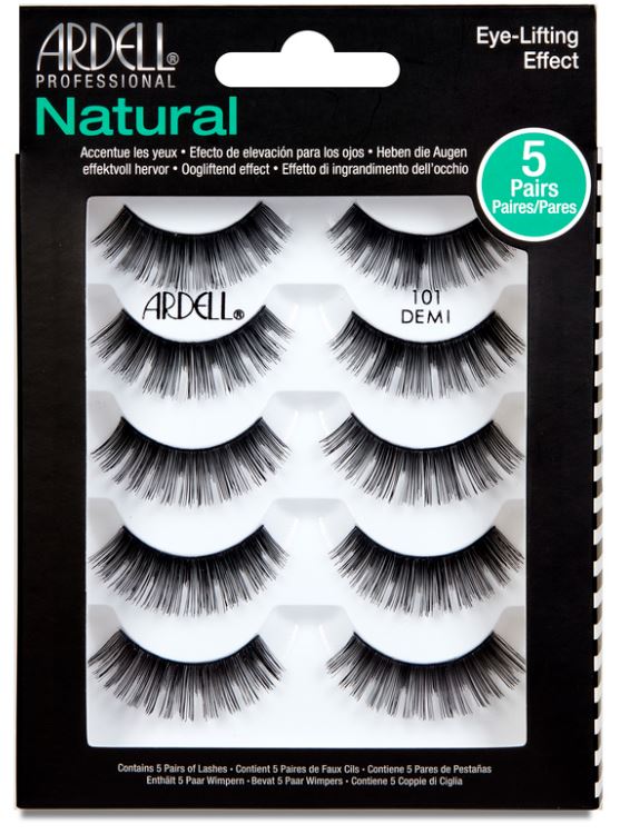 Ardell Natural 101 Demi False Lash Multipack with 5 pairs of lashes for eye-lifting, voluminous definition.